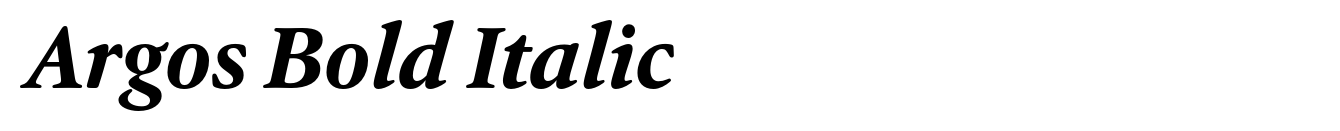 Argos Bold Italic